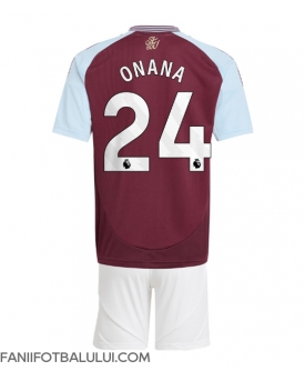 Aston Villa Amadou Onana #24 Echipament de Fotbal Replică 2024-25 Copii Acasa (+ Șorturi)